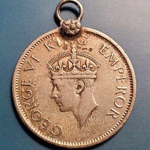 Vintage 1940 King George VI Coin "Love" Pendant